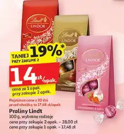 Auchan Praliny strawberry cream Lindt Lindor oferta