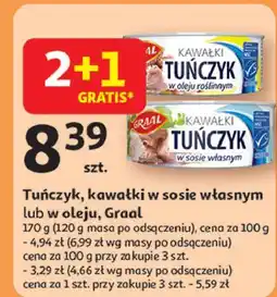 Auchan Tuńczyk kawałki w sosie własnym Graal oferta
