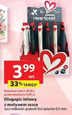 Auchan Długopis żelowy z motywem serca oferta