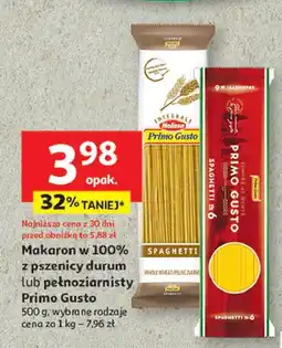 Auchan Makaron pełne ziarno spaghetti Melissa Primo Gusto oferta