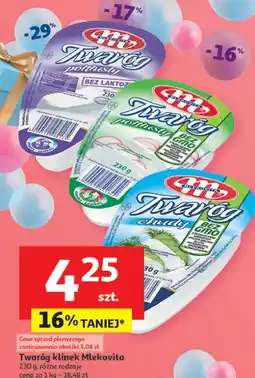 Auchan Twaróg półtłusty bez laktozy Mlekovita oferta