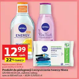 Auchan Chusteczki do demakijażu odświeżające cera normalna i mieszana Nivea Face Essentials oferta