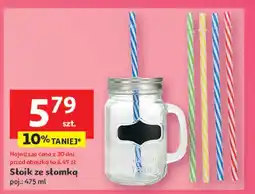 Auchan Słoik ze słomką 475 ml oferta