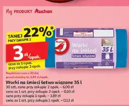 Auchan Worki na śmieci łatwo wiązane 35 l Auchan oferta