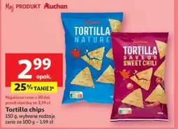 Auchan Chipsy tortilla sweet chili Auchan Różnorodne (Logo Czerwone) oferta