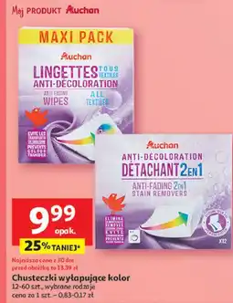 Auchan Chusteczki absorbujące kolor w praniu activ' clean Auchan Różnorodne (Logo Czerwone) oferta