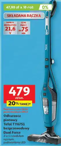 Auchan Odkurzacz pionowy ty6751 Tefal oferta