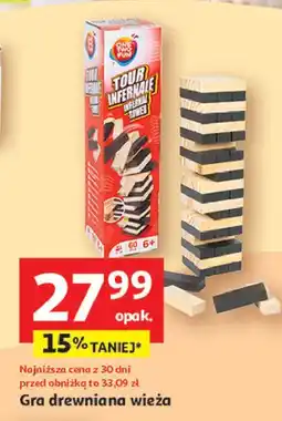 Auchan Gra drewniana wieża One Two Fun oferta