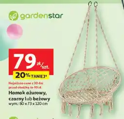 Auchan Hamak ażurowy 80 x 73 120 cm czarny Garden Star oferta