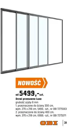 OBI Drzwi przesuwne Luxe oferta