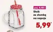 Kaufland Słoik z uchem i ze słomką 450 ml oferta