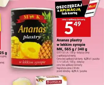 Twój Market Ananas plastry w lekkim syropie MK oferta