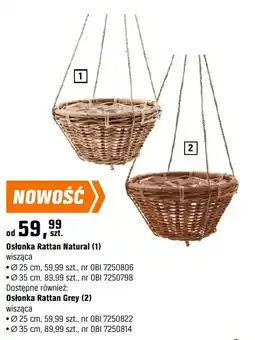 OBI Osłonka Rattan Natural (1) / Osłonka Rattan Grey (2) oferta