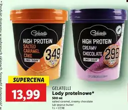 Lidl Lody salted caramel flavour & cookies GELATELLI HIGH PROTEIN oferta