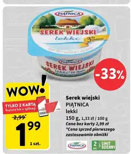 Intermarche Serek wiejski PIĄTNICA lekki 150g Piątnica oferta