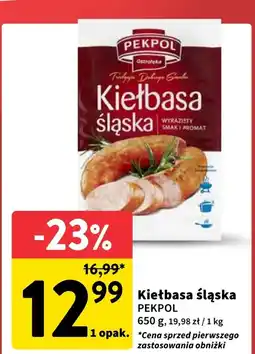 Intermarche Kiełbasa śląska Pekpol 650g oferta