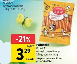 Intermarche Paluszki o smaku waniliowym 250g O LA LA! oferta