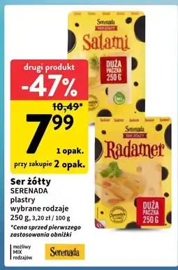 Intermarche Ser żółty Serenada plastry 250 g oferta