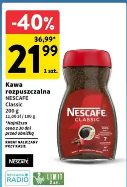 Intermarche Kawa rozpuszczalna NESCAFE Classic 200g oferta
