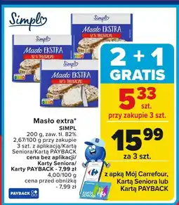 Carrefour Market Masło extra SIMPL 200g oferta