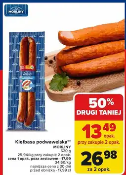 Carrefour Market Kiełbasa podwawelska MORLINY 520g oferta