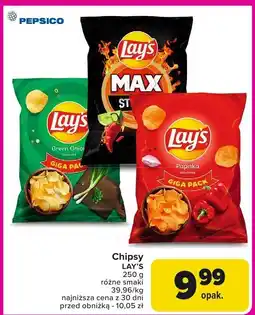 Carrefour Market Chipsy LAY'S różne smaki 250 g PEPSICO oferta