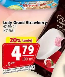 Prim Market Lody grand strawberry 100 ml KORAL oferta