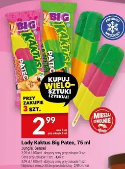Twój Market Lody Kaktus Big Patec, 75 ml Jungle oferta
