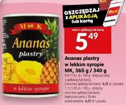 Twój Market Ananas plastry w lekkim syropie MK, 565 g / 340 g oferta