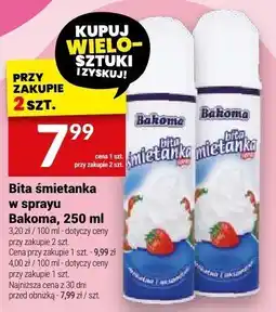 Twój Market Bita śmietanka w sprayu Bakoma, 250 ml oferta