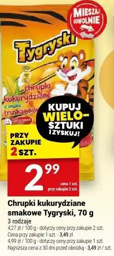 Twój Market Chrupki kukurydziane smakowe Tygryski, 70 g oferta