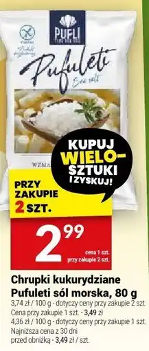 Twój Market Chrupki kukurydziane Pufuleți sól morska, 80 g oferta
