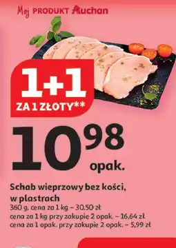 Auchan Boczek wieprzowy bez kości - plastry oferta