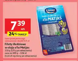 Auchan Filety śledziowe a'la matjas w oleju Lisner oferta