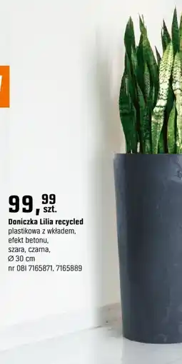 OBI Doniczka lilia recycled plastikowa z wkładem oferta