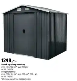 OBI Domek ogrodowy metalowy oferta