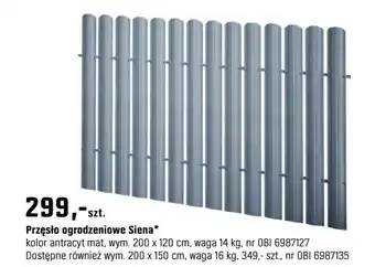 OBI Przęsło ogrodzeniowe Siena oferta