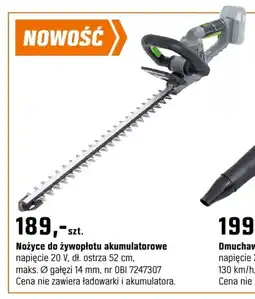 OBI Nożyce do żywopłotu akumulatorowe oferta