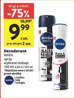 Intermarche Antyperspirant clear Nivea Invisible Black & White oferta