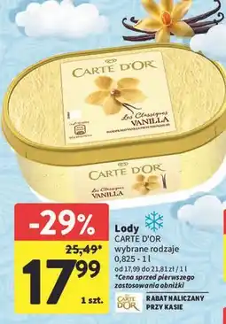 Intermarche Lody vanilla Algida Carte D'or Les Classiques oferta
