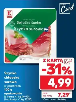 Kaufland Szynka chłopska surowa oferta