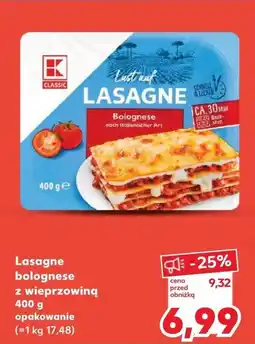 Kaufland Lasagne bolognese z wieprzowiną oferta