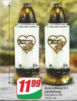 Dino Znicz szklany D-1 z dedykacją oferta