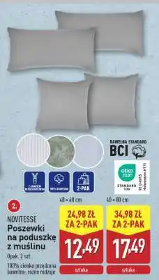 ALDI NOVITESSE Poszewki na poduszkę z muślinu oferta