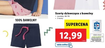 Lidl Szorty dziewczęce 86-116 1 SZT oferta