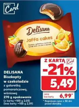 Kaufland DELISANA Biszkopty w czekoladzie z galaretką pomarańczową, wiśniową oferta