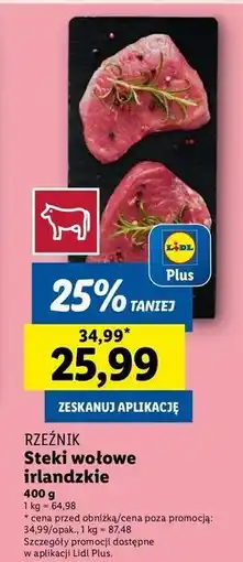 Lidl Stek z irlandzkiej wołowiny Rzeźnik Codzienna Dostawa oferta
