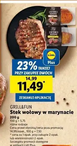 Lidl Stek wołowy w marynacie z kolorowym pieprzem Grill And Fun oferta