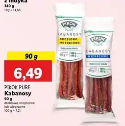 Lidl Kabanosy drobiowo-wieprzowe Pikok Pure oferta