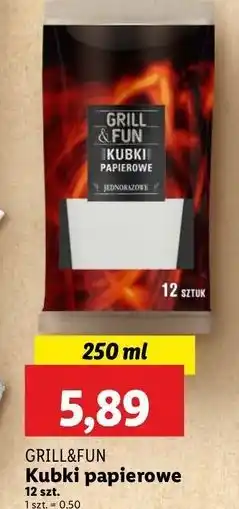 Lidl Kubki papierowe 250 ml Grill And Fun oferta